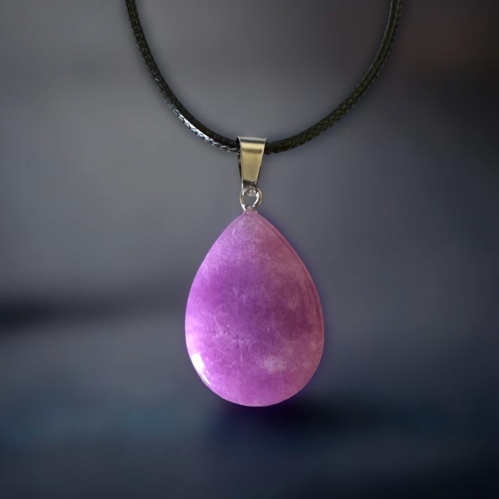 ⭐️ 5 for $25 Natural Stone Water Droplet Pendant Necklace on Black Cord